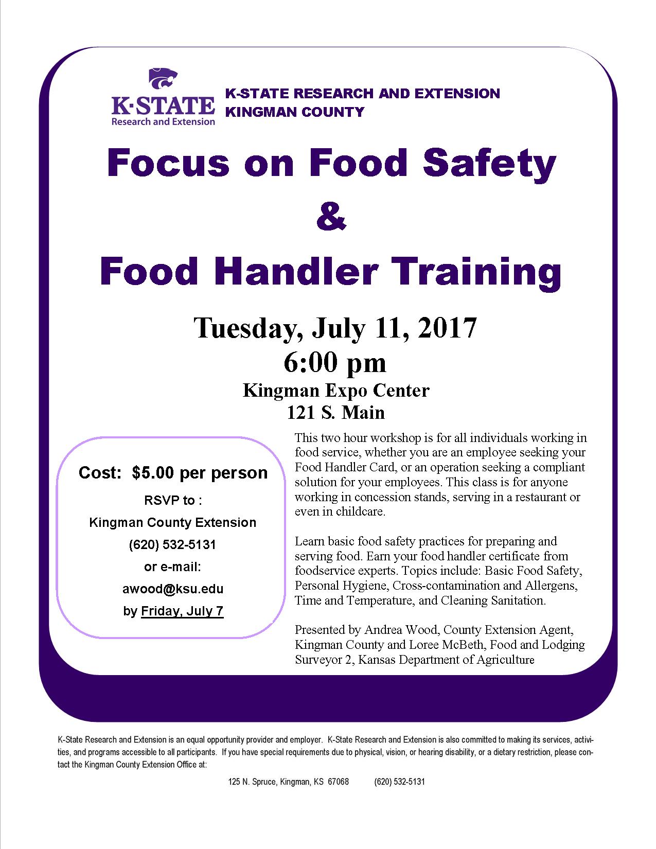 Food Handler Training Food Handler Flyer